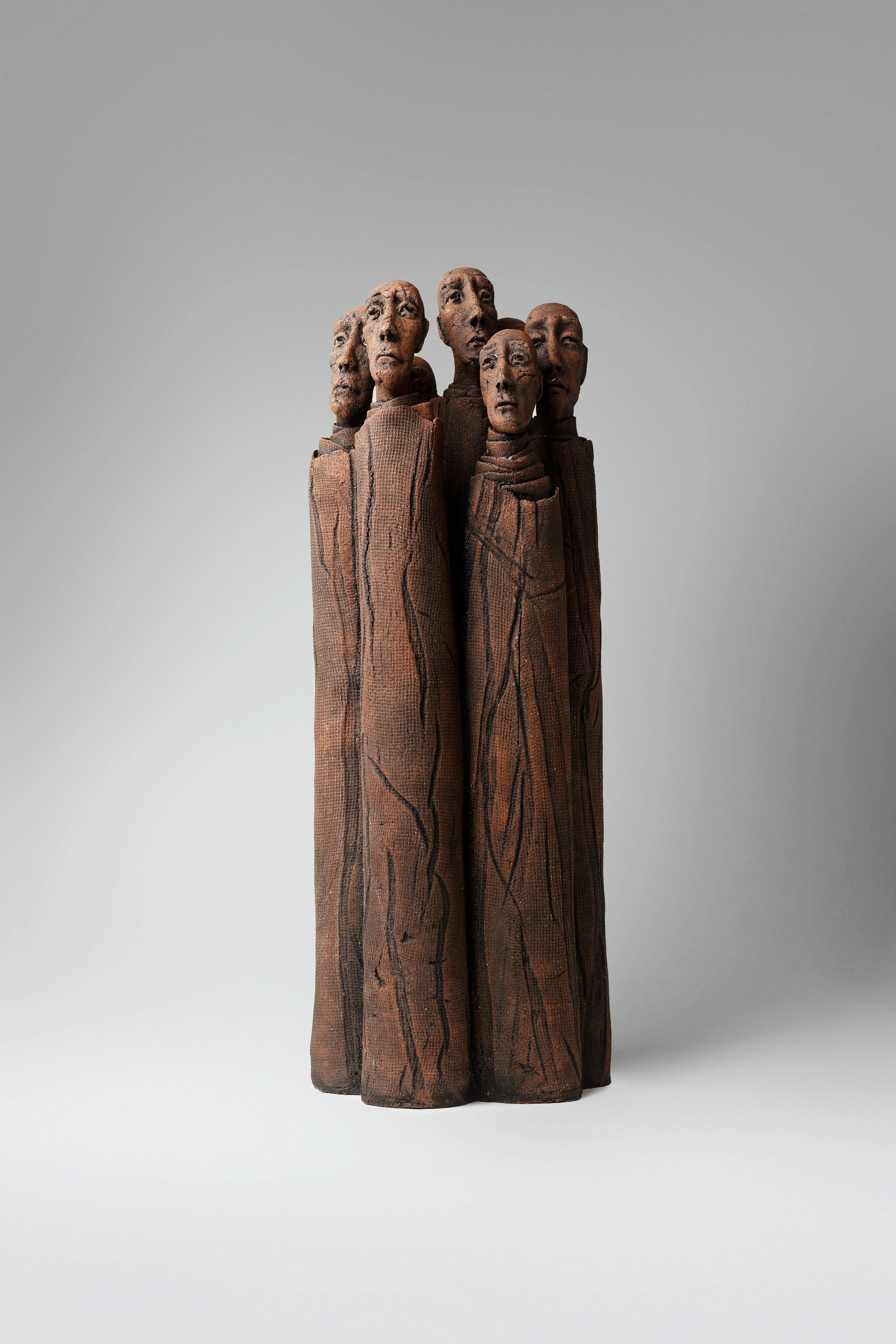 Image of One whole by Liudmyla Davydenko, size: 49x18x15, made of chamotte, glaze, Sculpture medium, part of the Holova/Head series, priced at €1000