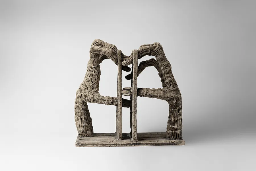 Image of Penetrate by Liudmyla Davydenko, size: 25х24х15, made of chamotte, glaze, Sculpture medium, part of the Holova/Head series, priced at €700 Photo 1 of 3.