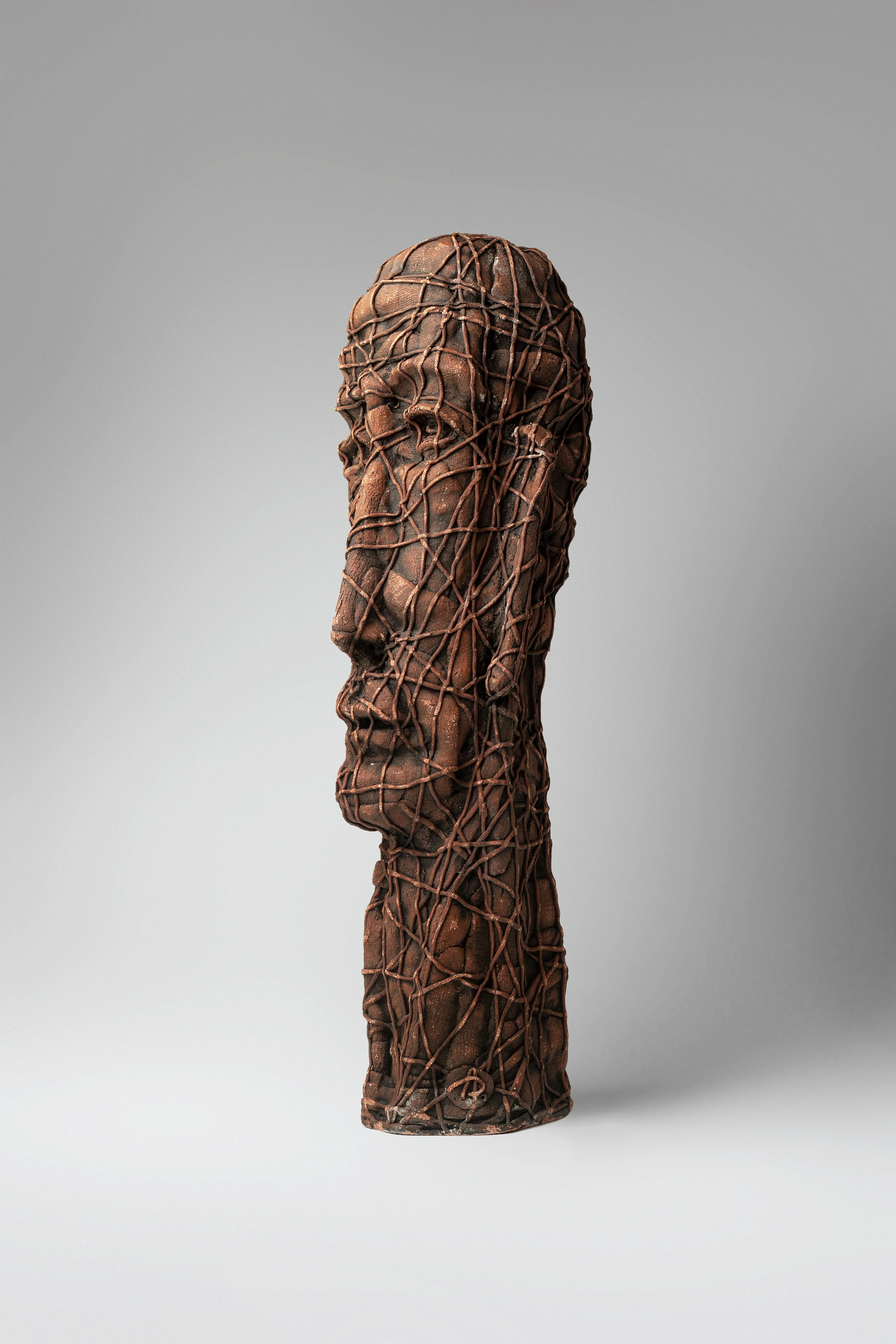 Image of Wise by Liudmyla Davydenko, size: 50х15х15, made of chamotte, glaze, Sculpture medium, part of the Holova/Head series, priced at €1000 Photo 2 of 3.