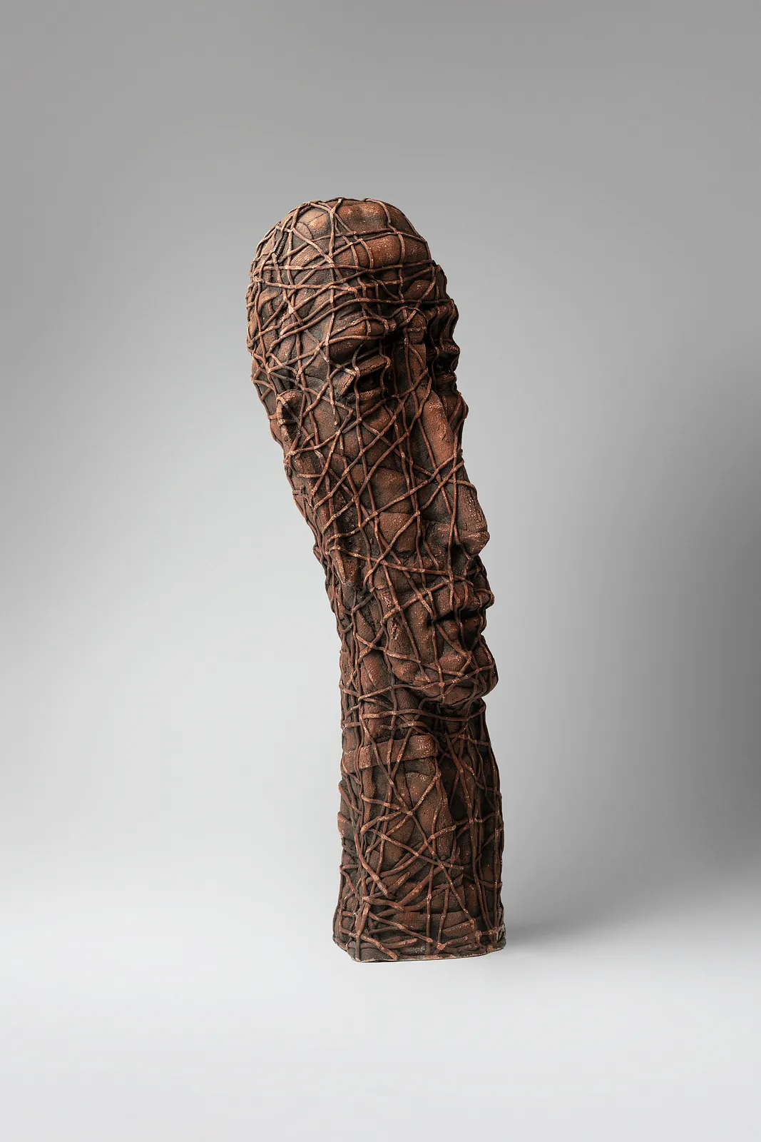 Image of Wise by Liudmyla Davydenko, size: 50х15х15, made of chamotte, glaze, Sculpture medium, part of the Holova/Head series, priced at €1000 Photo 3 of 3.
