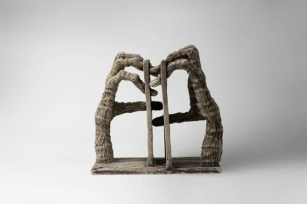 Image of Penetrate by Liudmyla Davydenko, size: 25х24х15, made of chamotte, glaze, Sculpture medium, part of the Holova/Head series, priced at €700 Photo 2 of 3.