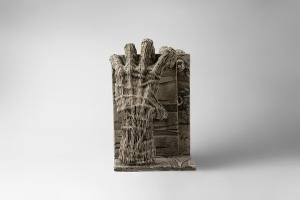 Image of Penetrate by Liudmyla Davydenko, size: 25х24х15, made of chamotte, glaze, Sculpture medium, part of the Holova/Head series, priced at €700 Photo 3 of 3.