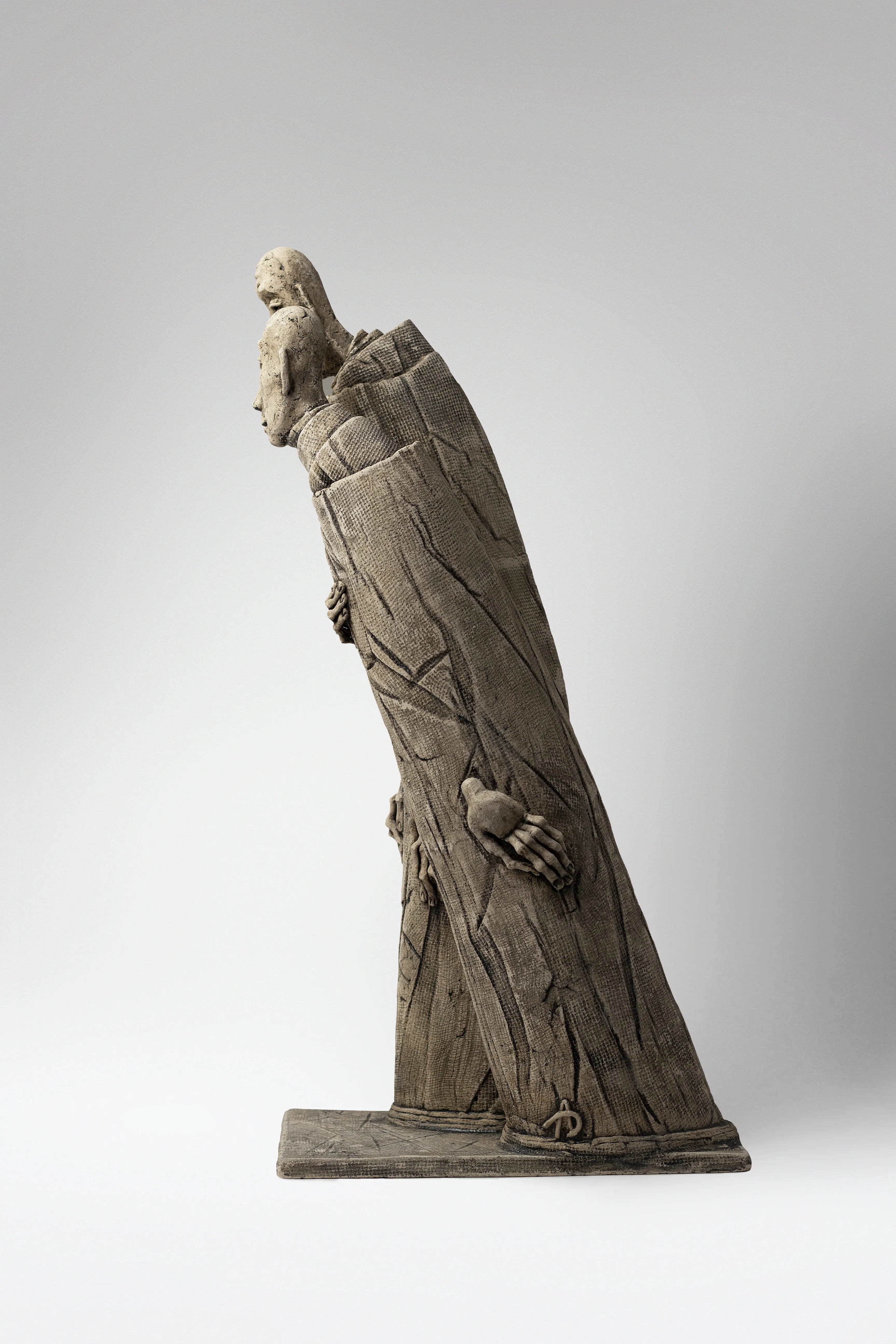 Image of One for the one by Liudmyla Davydenko, size: 43x24x15, made of chamotte, glaze, Sculpture medium, part of the Holova/Head series, priced at €700 Photo 2 of 3.