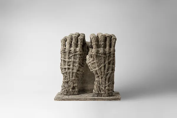 Image of To break by Liudmyla Davydenko, size: 24х22,5х15, made of chamotte, glaze, Sculpture medium, part of the Holova/Head series, priced at €700 Photo 2 of 4.