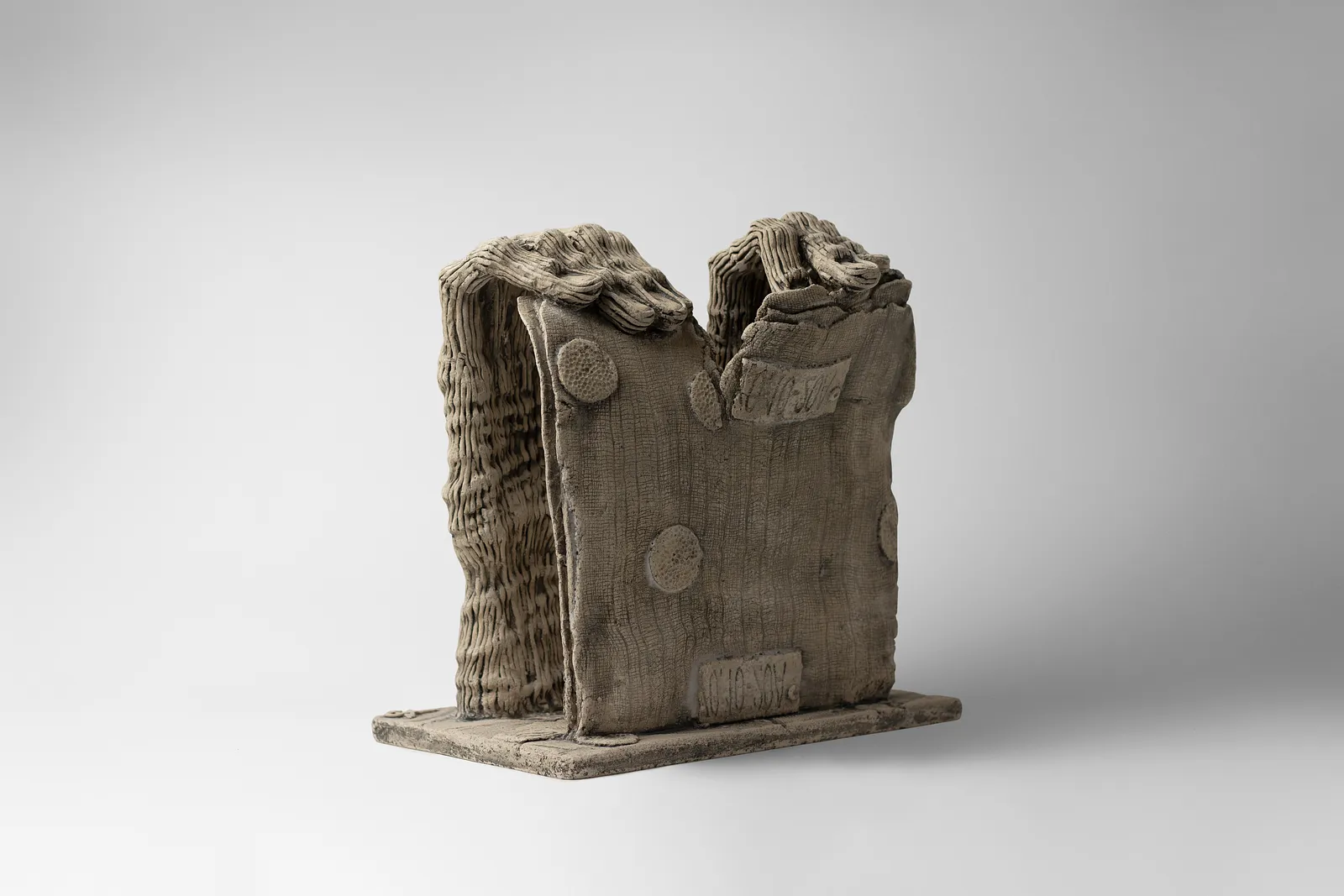 Image of To break by Liudmyla Davydenko, size: 24х22,5х15, made of chamotte, glaze, Sculpture medium, part of the Holova/Head series, priced at €700 Photo 4 of 4.