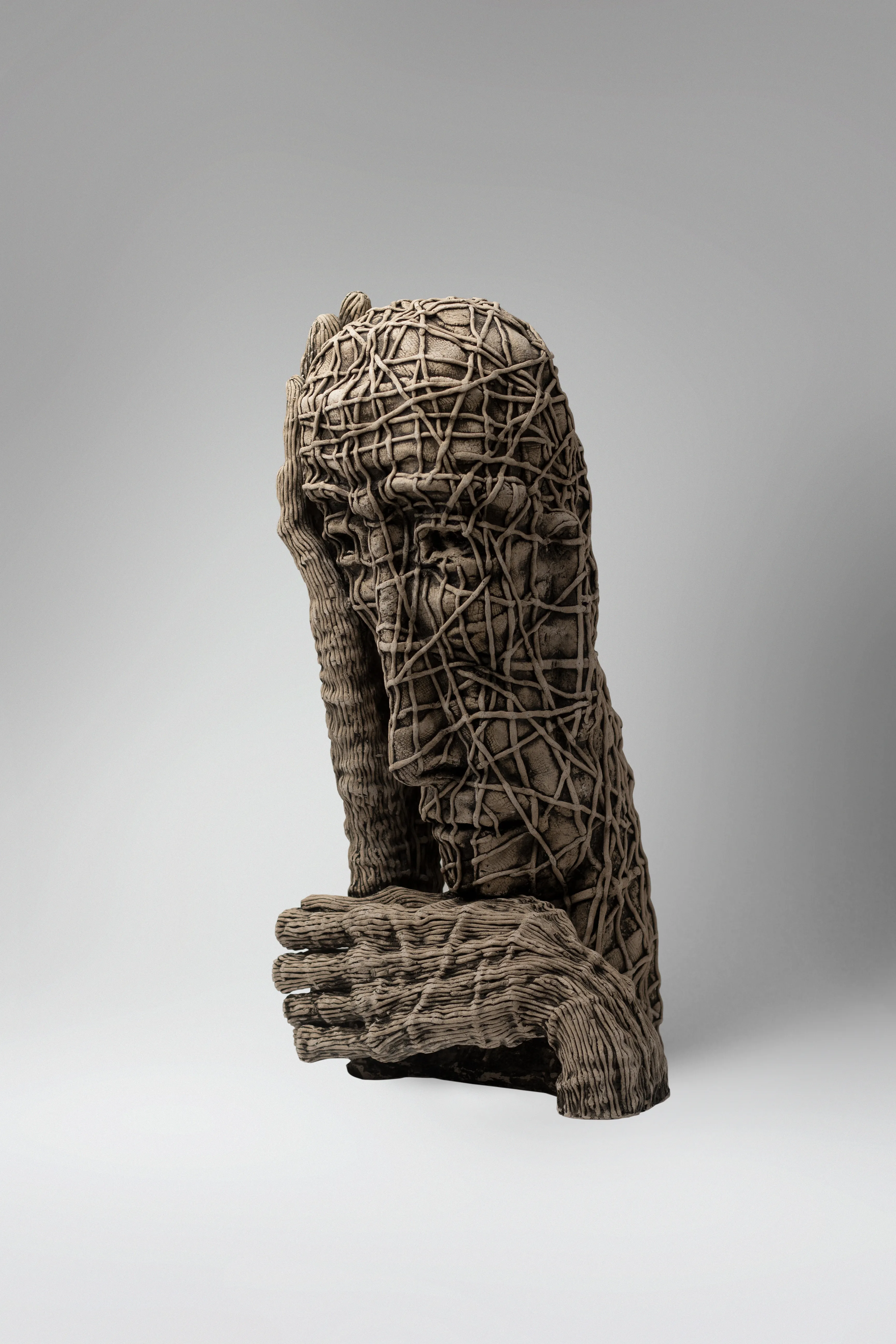 Image of Wait by Liudmyla Davydenko, size: 42х24х18, made of chamotte, glaze, Sculpture medium, part of the Holova/Head series, priced at €1200 Photo 2 of 3.