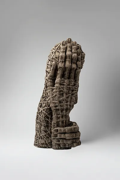 Image of Wait by Liudmyla Davydenko, size: 42х24х18, made of chamotte, glaze, Sculpture medium, part of the Holova/Head series, priced at €1200 Photo 3 of 3.