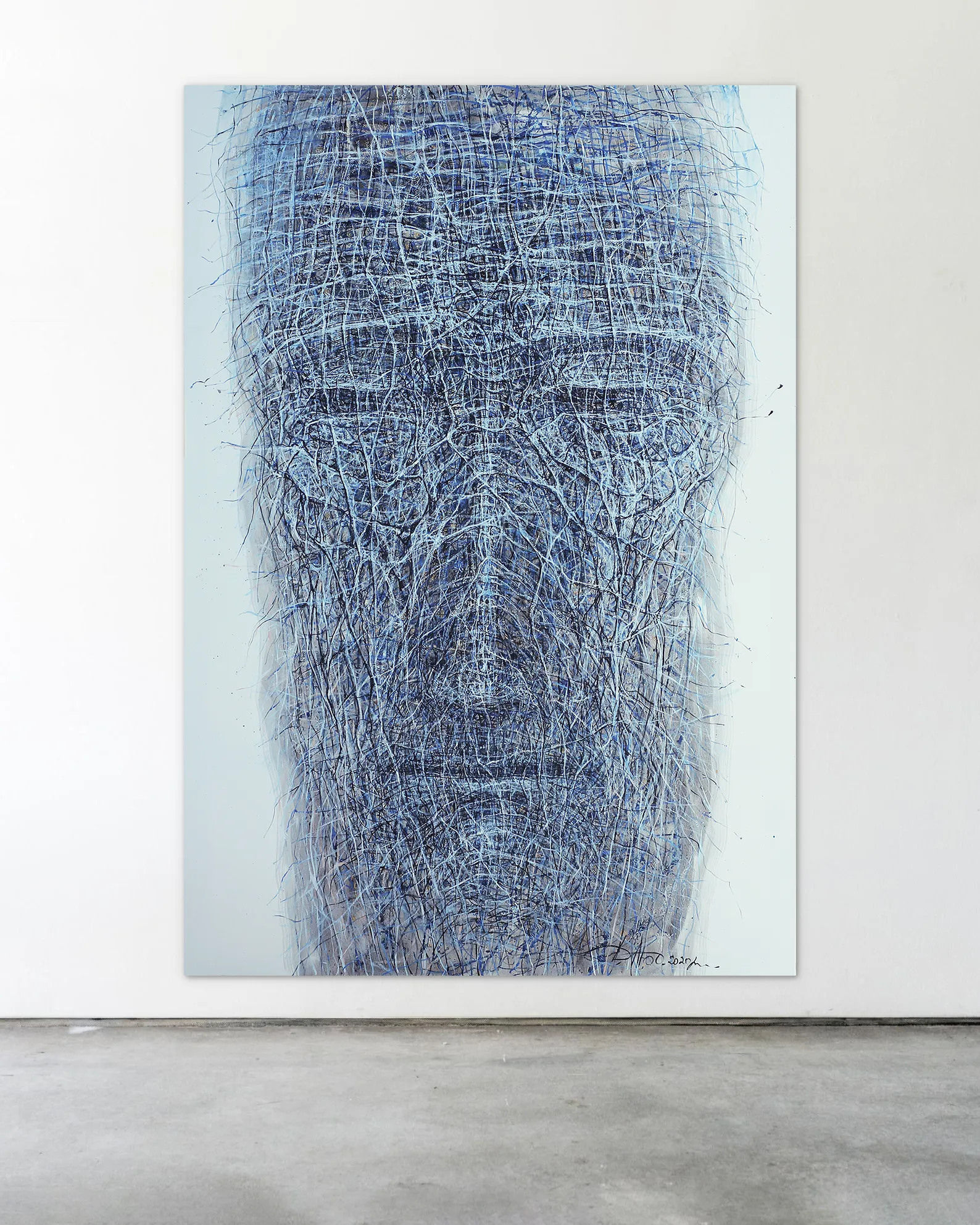 Image of River by Liudmyla Davydenko, size: 140x205, made of oil/canvas, Painting medium, part of the Holova/Head series, priced at €5000 Photo 2 of 2.