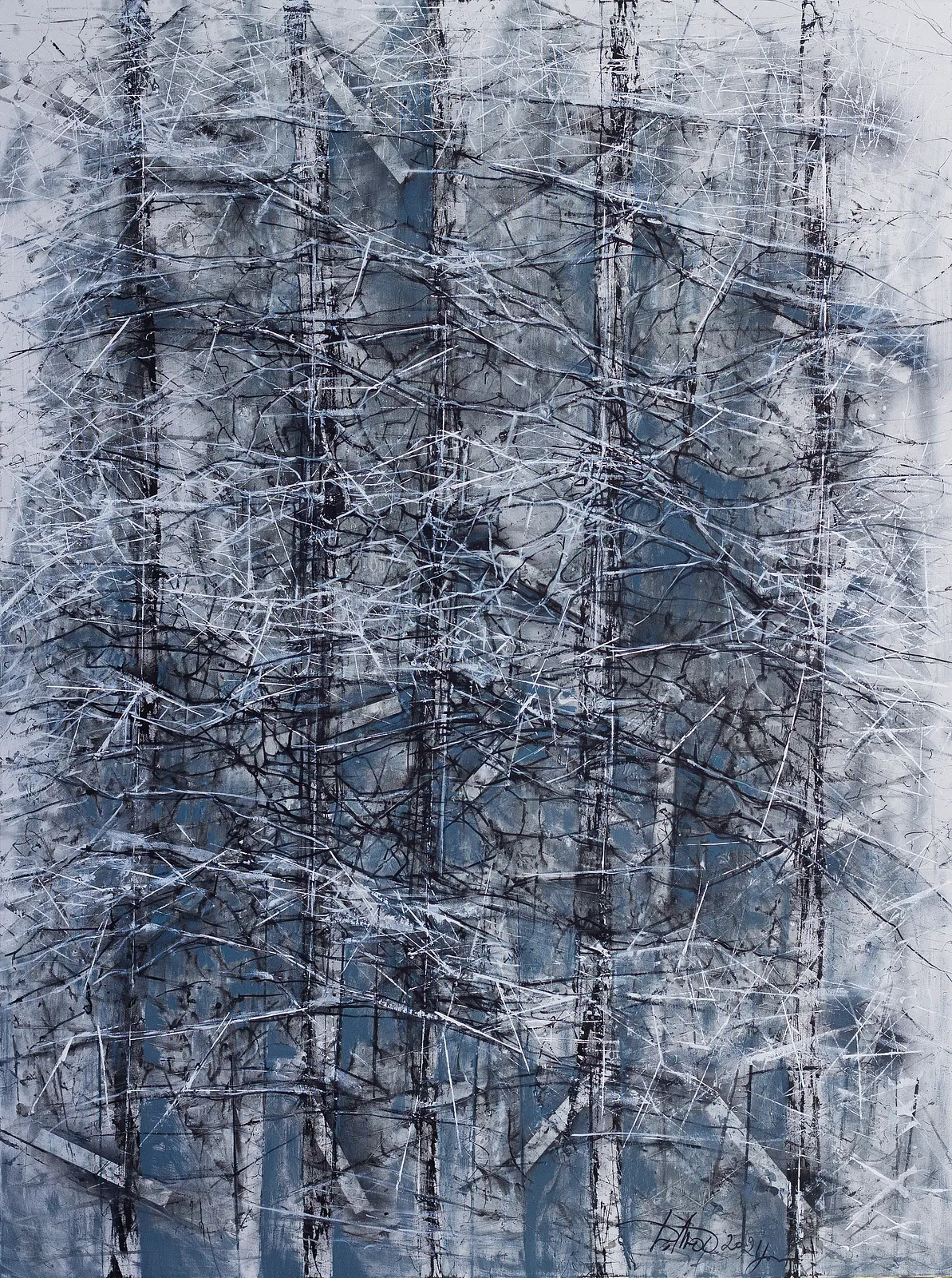 Image of Release by Liudmyla Davydenko, size: 120х160, made of oil/canvas, Painting medium, part of the Isolines series, priced at €3000 Photo 1 of 2.