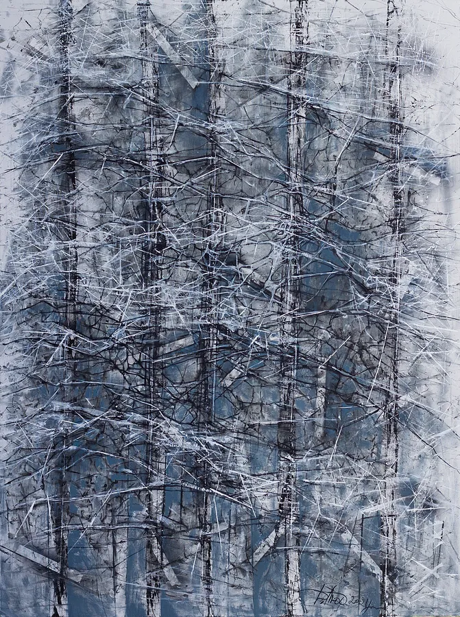 Image of Release by Liudmyla Davydenko, size: 120х160, made of oil/canvas, Painting medium, part of the Isolines series, priced at €3000 Photo 1 of 2.