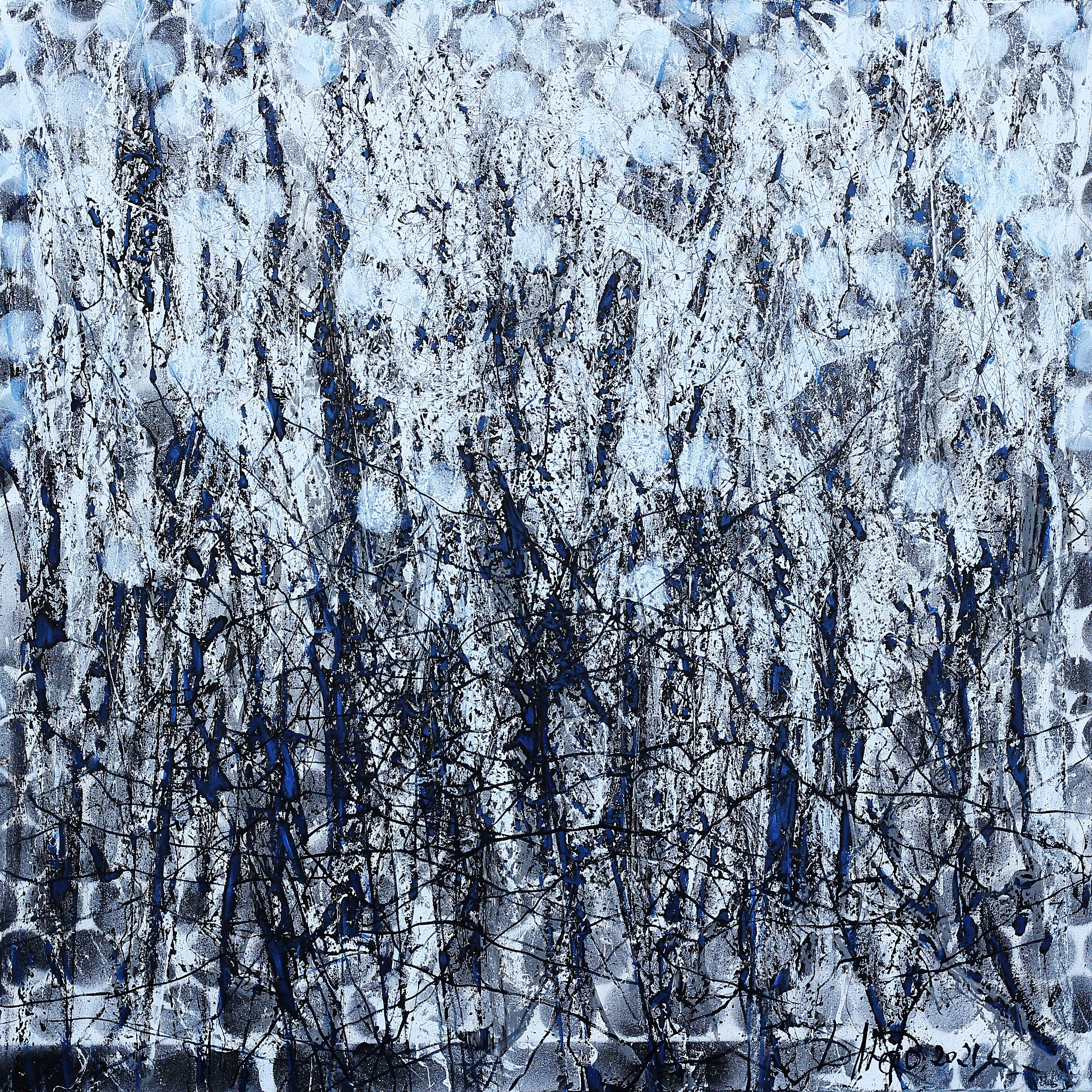 Image of Deteils 2 by Liudmyla Davydenko, size: 100x100, made of oil/canvas, Painting medium, part of the Synergetics series, priced at $1500