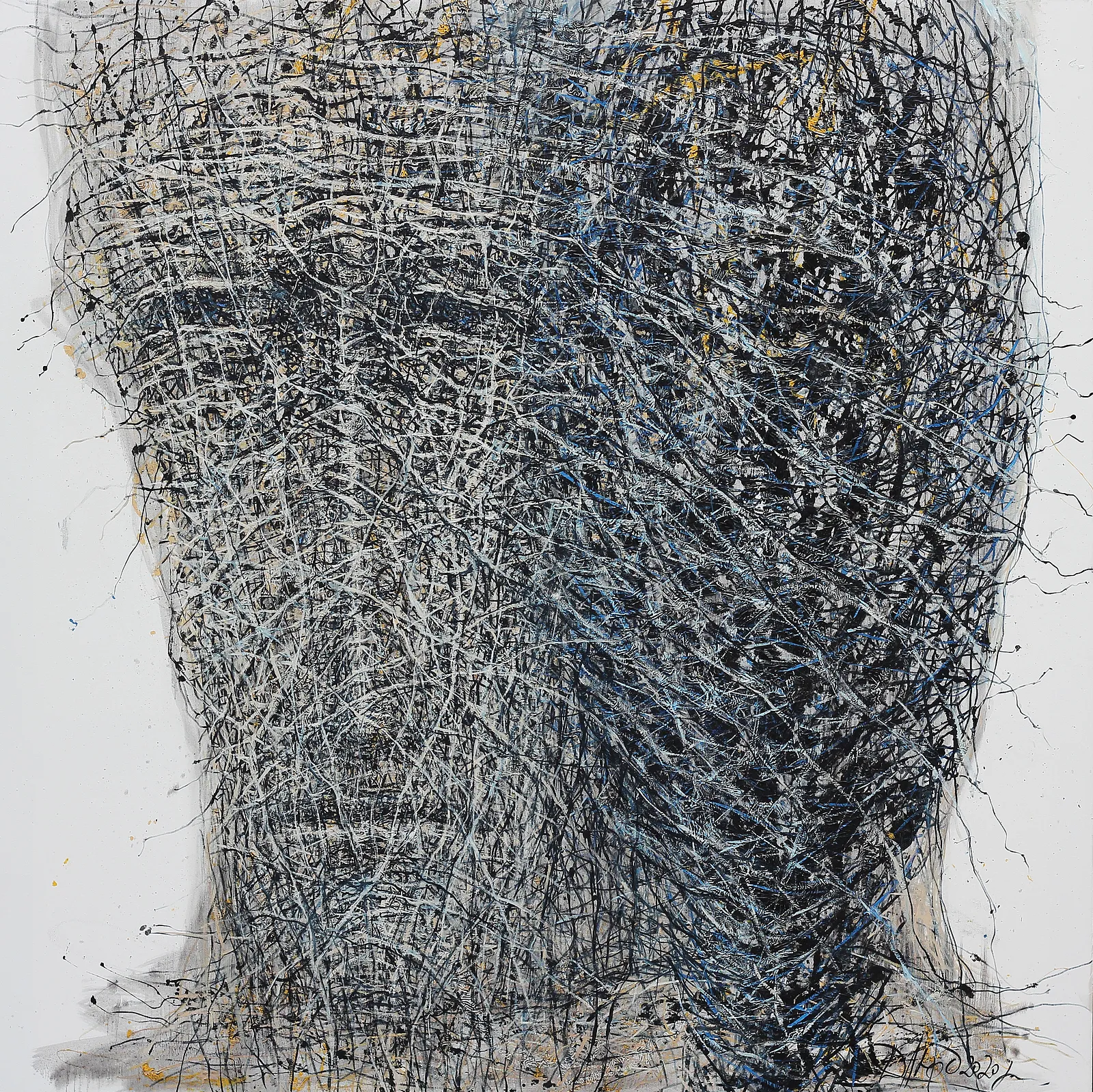 Image of Another vision by Liudmyla Davydenko, size: 140х140, made of oil/canvas, Painting medium, part of the Holova/Head series, priced at €3000 Photo 1 of 2.