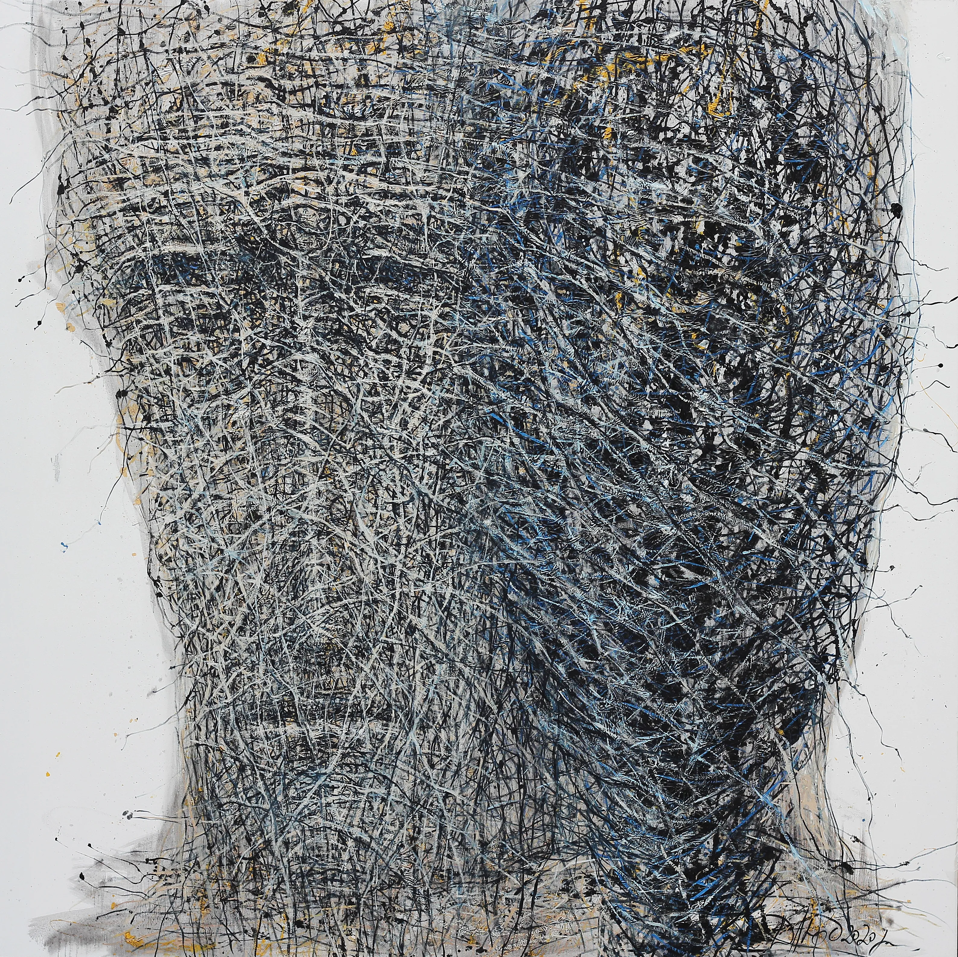 Image of Another vision by Liudmyla Davydenko, size: 140х140, made of oil/canvas, Painting medium, part of the Holova/Head series, priced at €3000