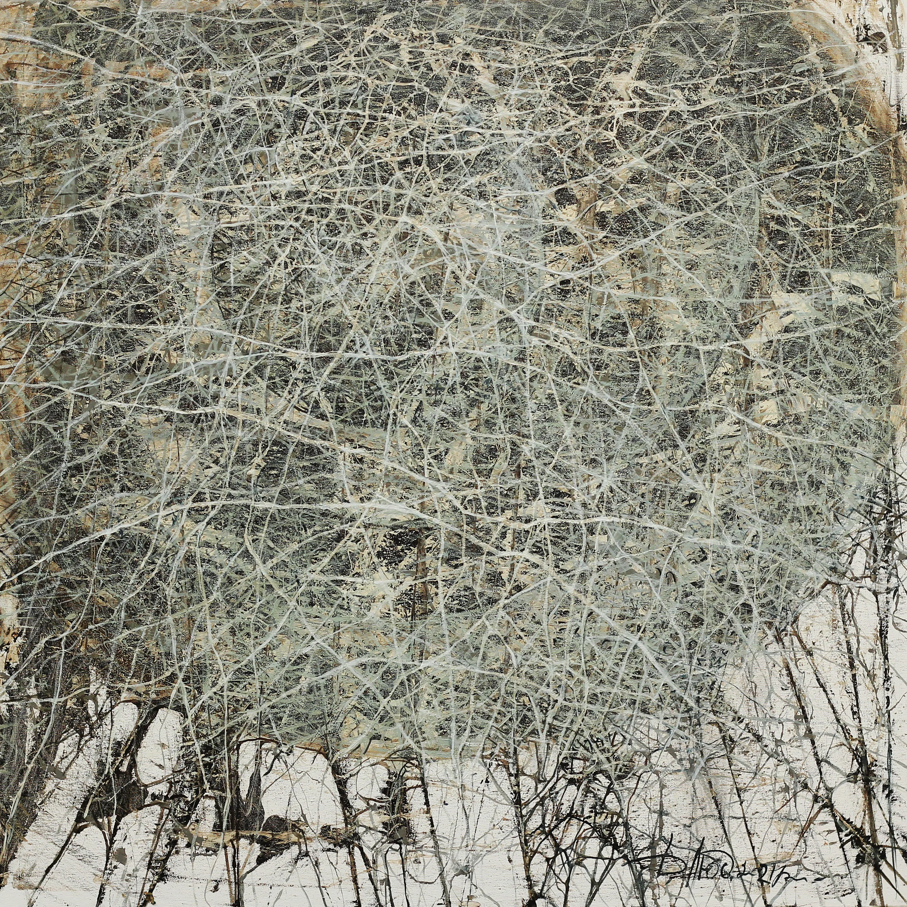 Image of Instancy  by Liudmyla Davydenko, size: 100х100, made of oil/canvas, Painting medium, part of the Isolines series, priced at €1500