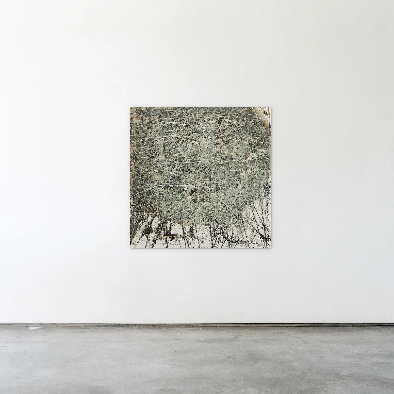 Image of Instancy  by Liudmyla Davydenko, size: 100х100, made of oil/canvas, Painting medium, part of the Isolines series, priced at €1500 Photo 2 of 2.