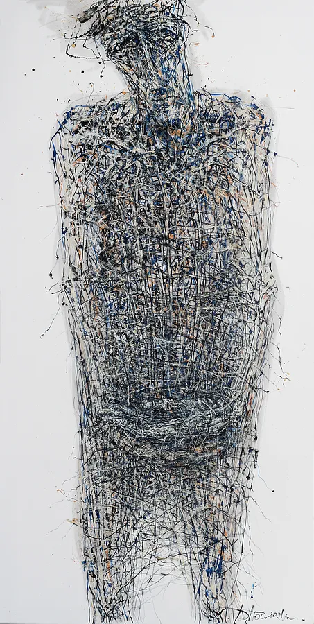 Image of Settled by Liudmyla Davydenko, size: 100х200, made of oil/canvas, Painting medium, part of the Holova/Head series, priced at €3500 Photo 1 of 2.