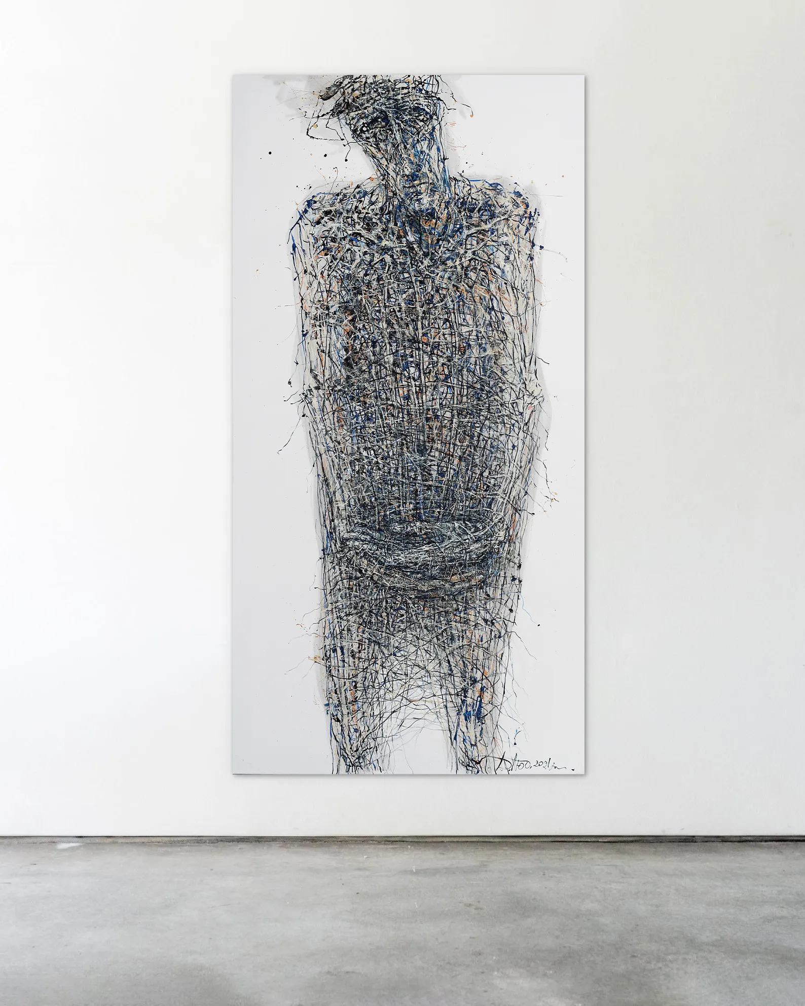 Image of Settled by Liudmyla Davydenko, size: 100х200, made of oil/canvas, Painting medium, part of the Holova/Head series, priced at €3500 Photo 2 of 2.