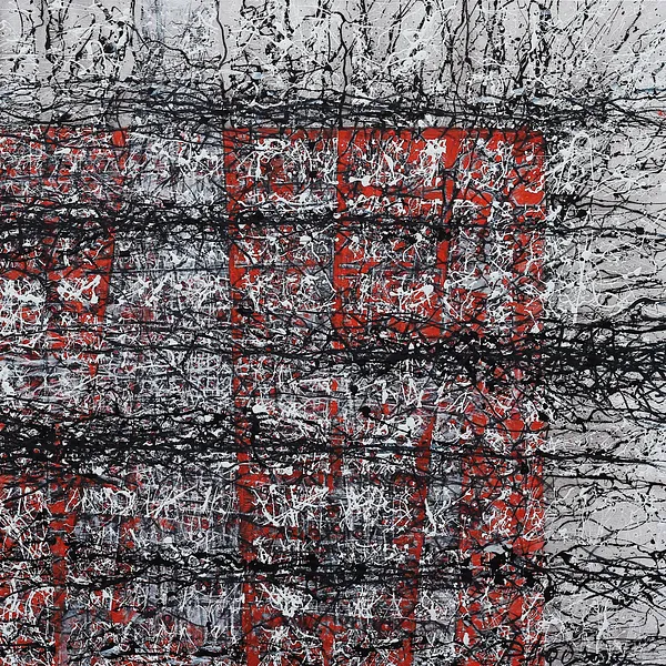 Image of Crossing 1 by Liudmyla Davydenko, size: 100x100, made of oil/canvas, Painting medium, part of the Isolines series, priced at €1500