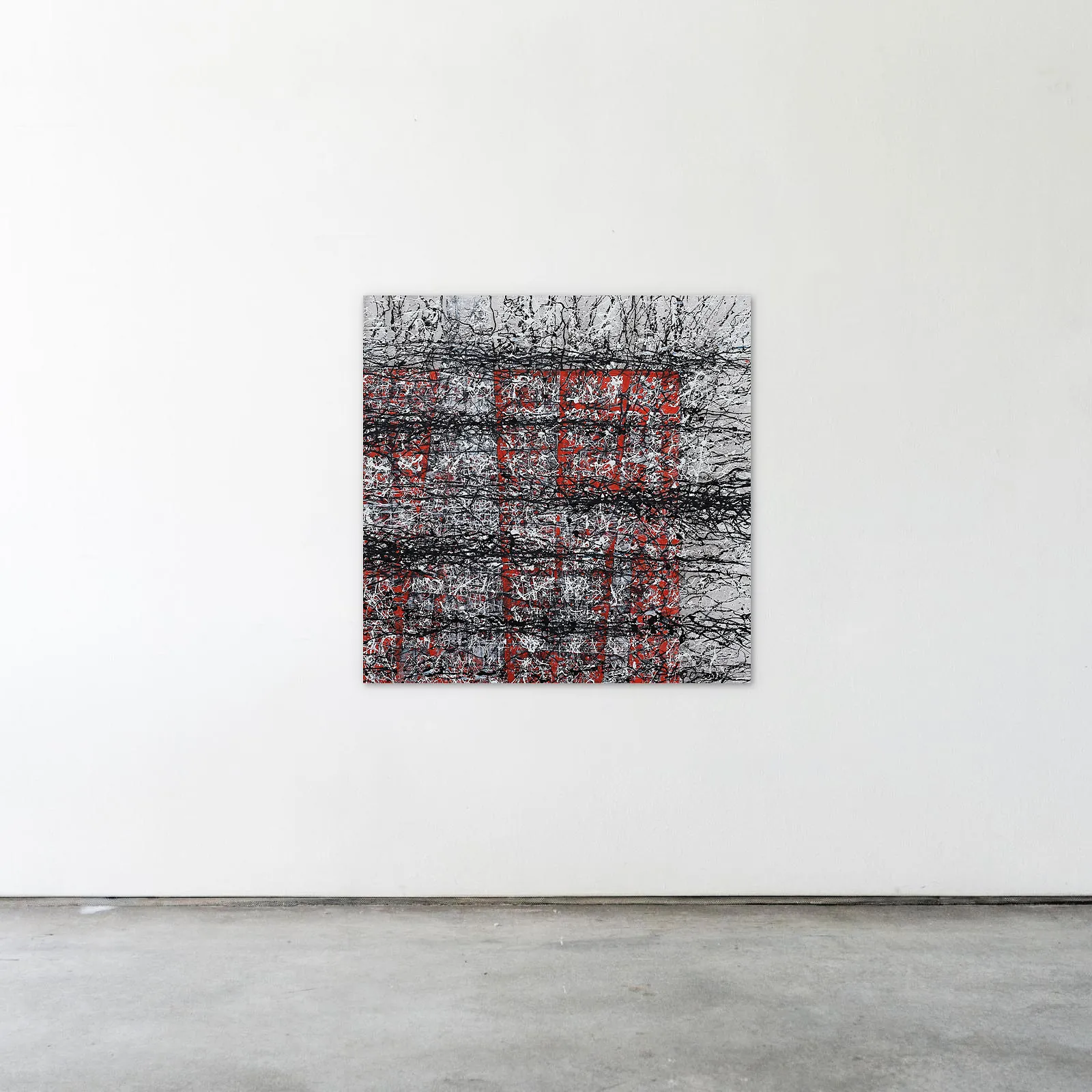 Image of Crossing 1 by Liudmyla Davydenko, size: 100x100, made of oil/canvas, Painting medium, part of the Isolines series, priced at €1500 Photo 2 of 2.