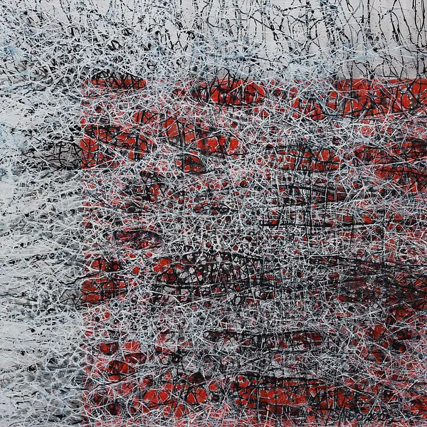 Image of Crossing 2 by Liudmyla Davydenko, size: 100x100, made of oil/canvas, Painting medium, part of the Isolines series, priced at €1500