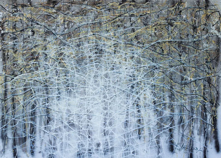 Image of Wind 2 by Liudmyla Davydenko, size: 100х140, made of oil/canvas, Painting medium, part of the Isolines series, priced at €2500 Photo 1 of 2.