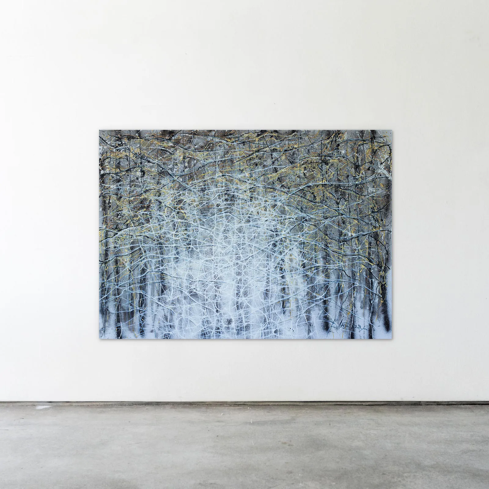 Image of Wind 2 by Liudmyla Davydenko, size: 100х140, made of oil/canvas, Painting medium, part of the Isolines series, priced at €2500 Photo 2 of 2.