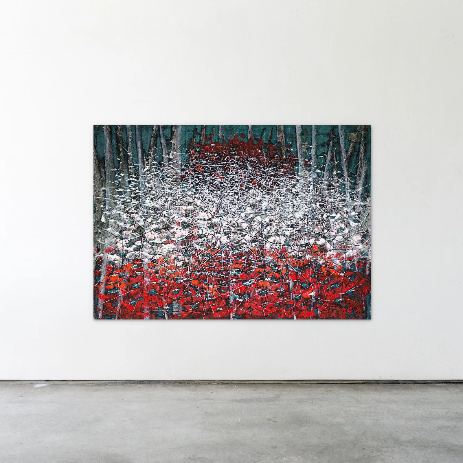 Image of Сад by Liudmyla Davydenko, size: 140x200, made of oil/canvas, Painting medium, part of the Isolines series, priced at €4500 Photo 2 of 2.