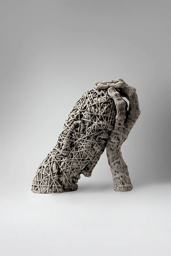 Image of Think by Liudmyla Davydenko, size: 30х28х16, made of chamotte, glaze, Sculpture medium, part of the Holova/Head series, priced at $1200 Photo 1 of 4.