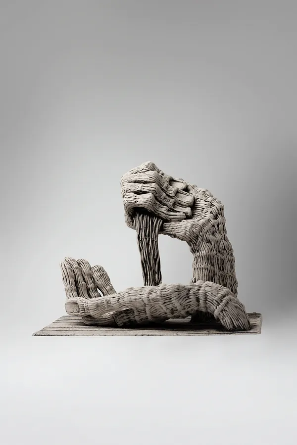 Image of The passage of time by Liudmyla Davydenko, size: 24x29x20, made of chamotte, glaze, Sculpture medium, part of the Holova/Head series, priced at €700 Photo 1 of 4.