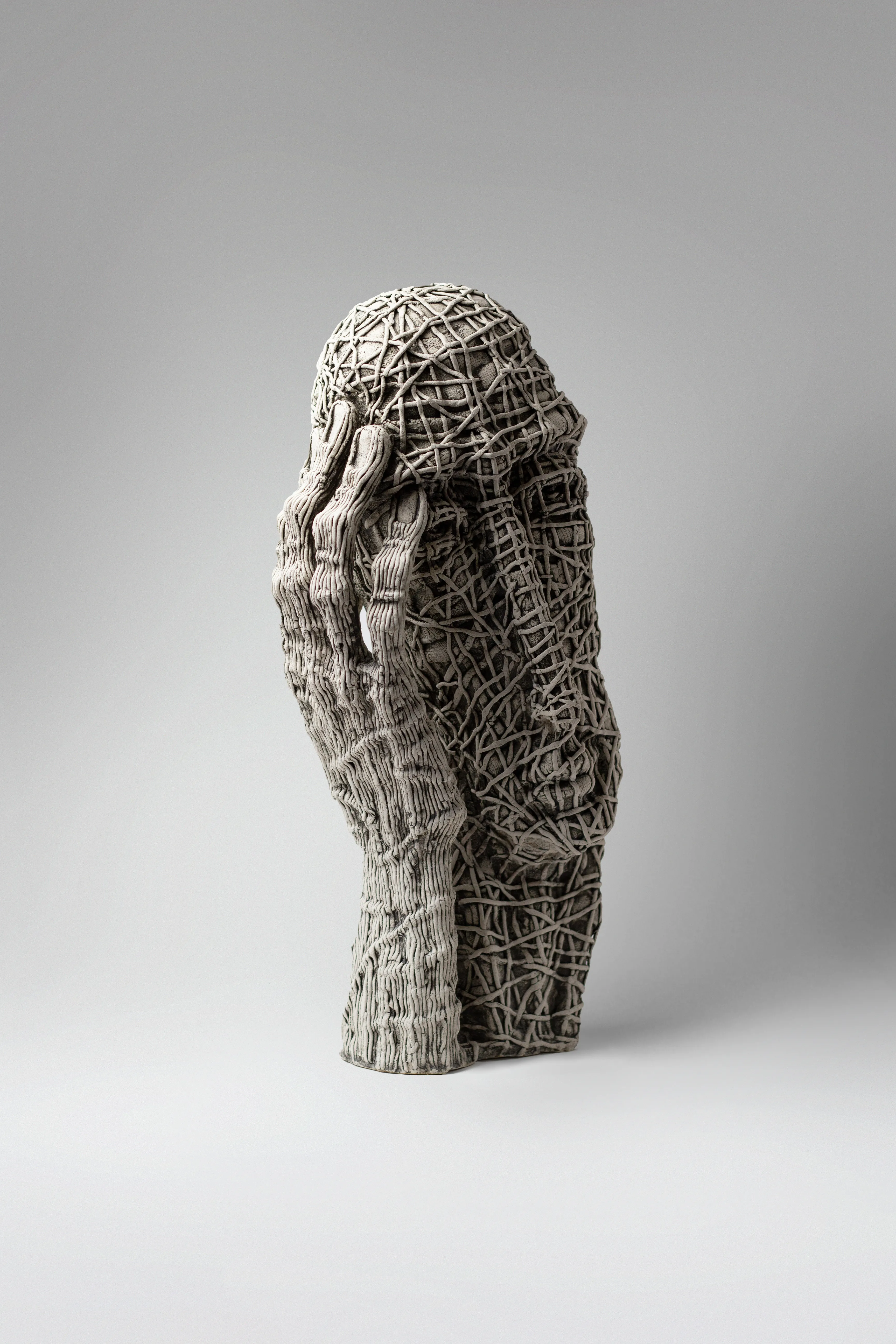 Image of To admit by Liudmyla Davydenko, size: 46х22х17, made of chamotte, glaze, Sculpture medium, part of the Holova/Head series, priced at €1200 Photo 4 of 4.