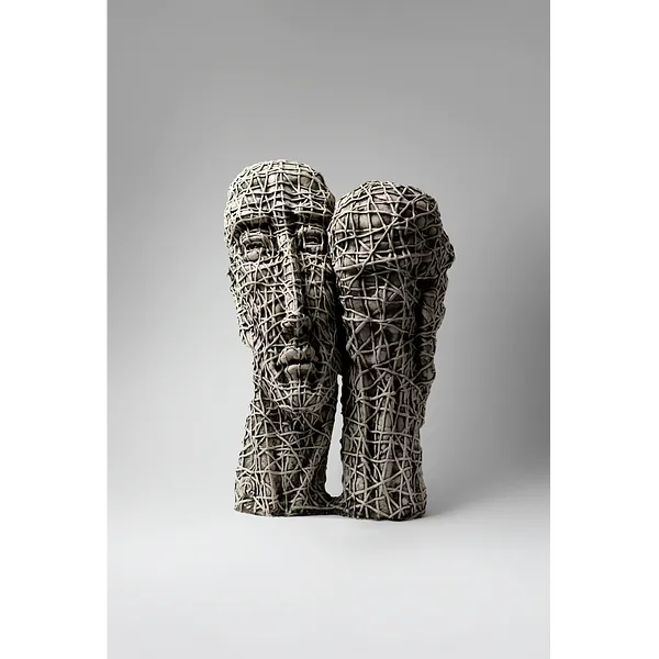 Зображення "Об'єднані" від Людмила Давиденко, розмір: 42х29х19, матеріали: шамот, глазур, медіум: Скульптура, серія: Голова, ціна: €1200