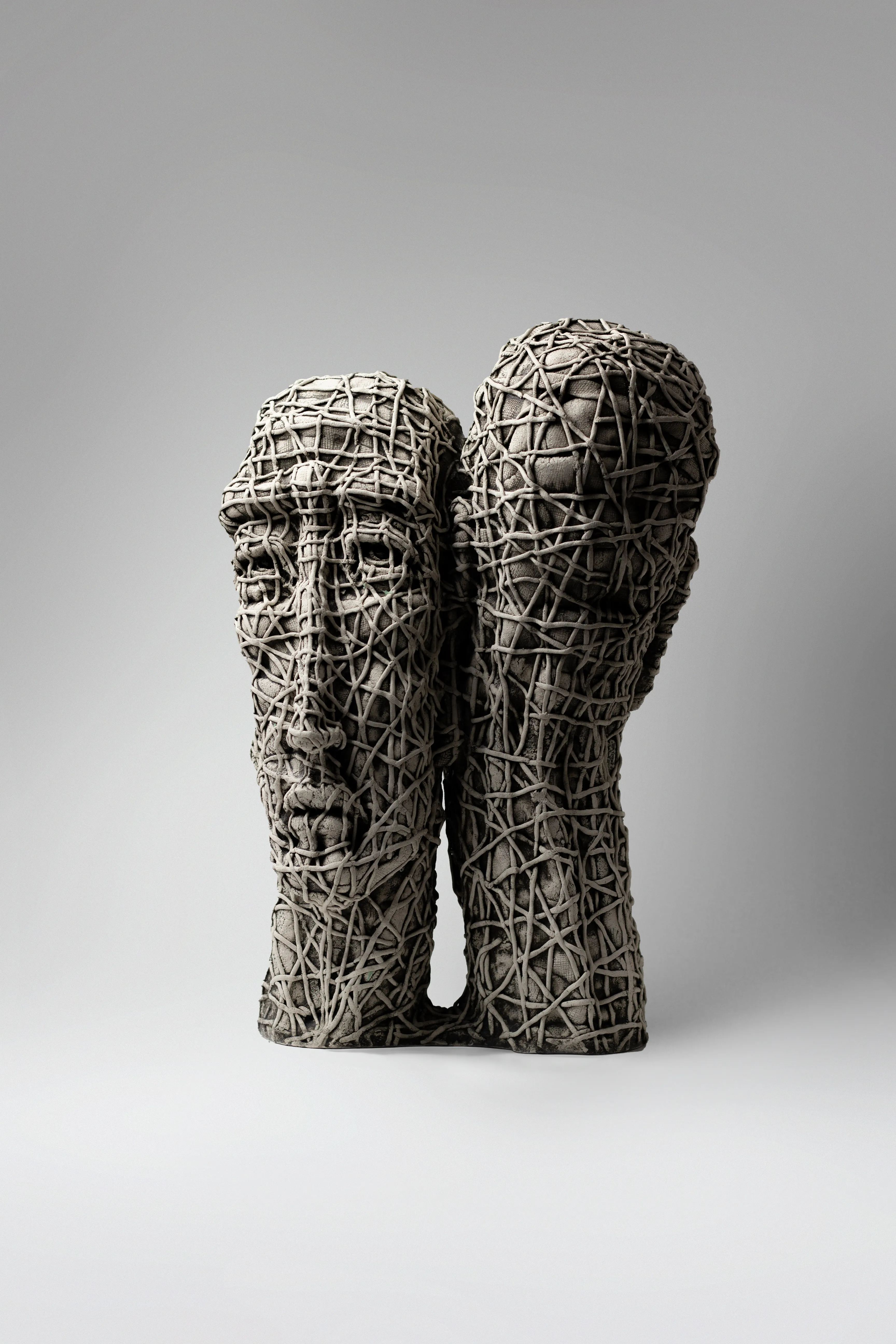 Image of United by Liudmyla Davydenko, size: 42х29х19, made of chamotte, glaze, Sculpture medium, part of the Holova/Head series, priced at €1200 Photo 2 of 4.