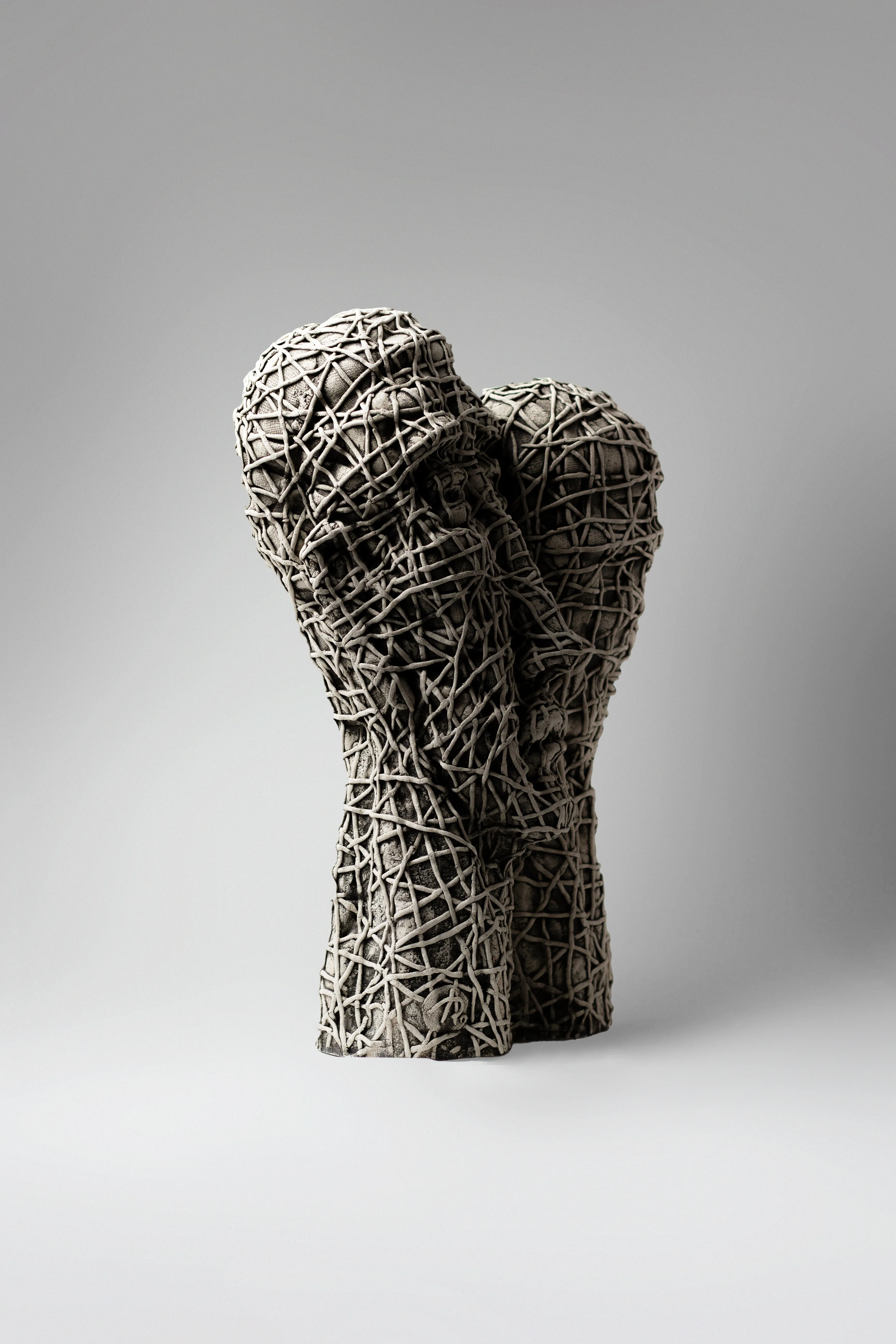 Image of United by Liudmyla Davydenko, size: 42х29х19, made of chamotte, glaze, Sculpture medium, part of the Holova/Head series, priced at €1200 Photo 3 of 4.