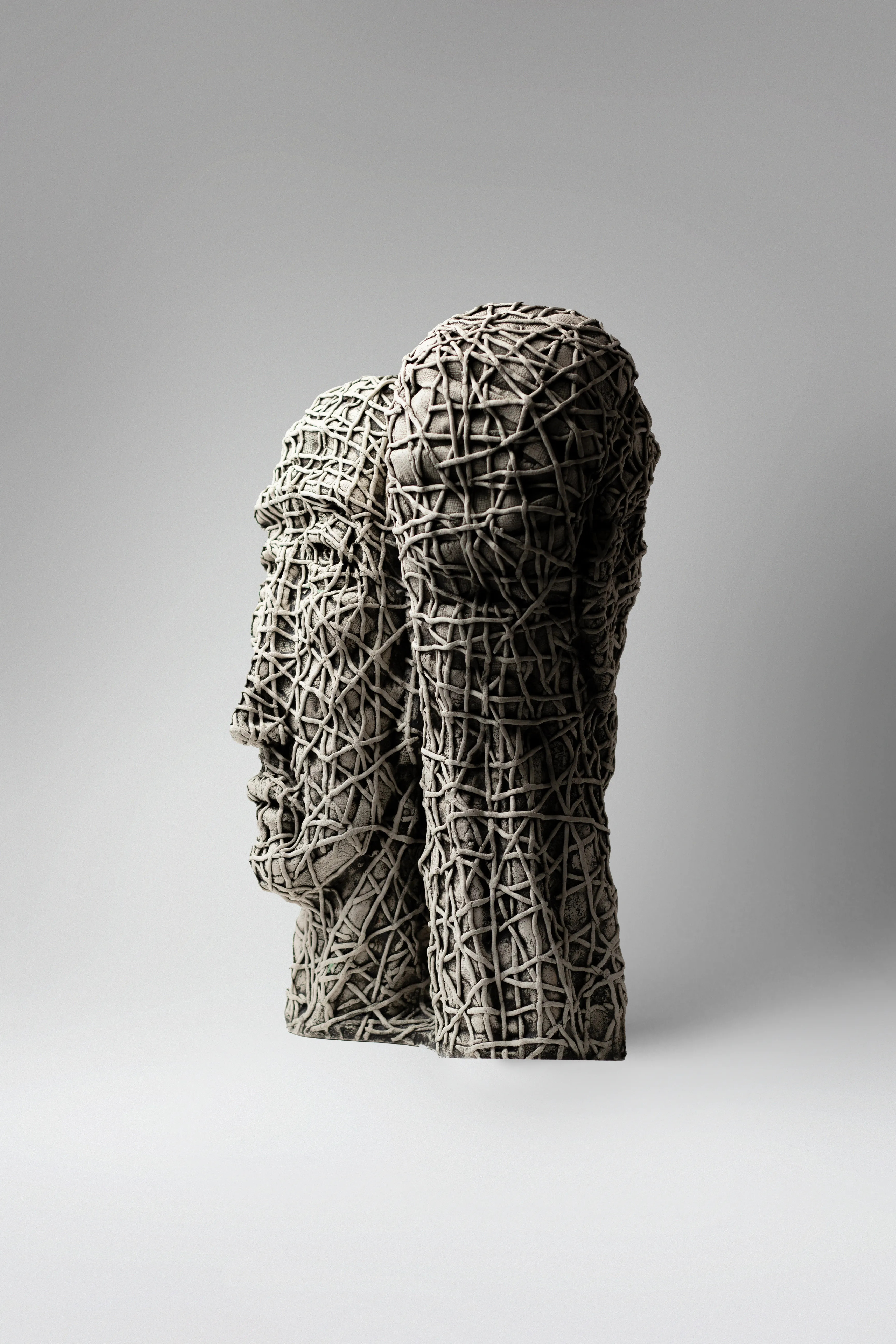 Image of United by Liudmyla Davydenko, size: 42х29х19, made of chamotte, glaze, Sculpture medium, part of the Holova/Head series, priced at €1200 Photo 4 of 4.