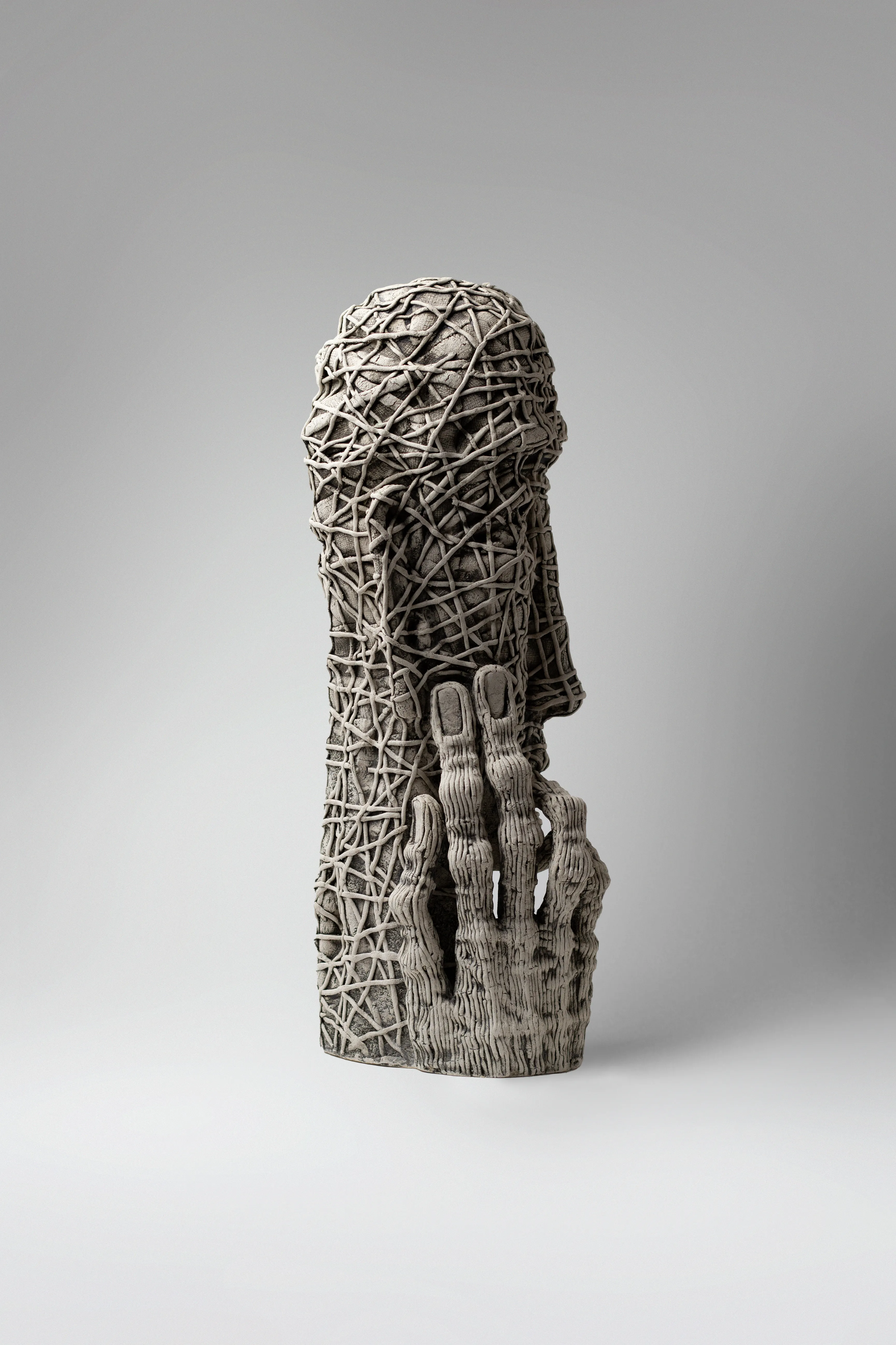 Image of Understand by Liudmyla Davydenko, size: 45,5x15x18, made of chamotte, glaze, Sculpture medium, part of the Holova/Head series, priced at $1200 Photo 3 of 3.