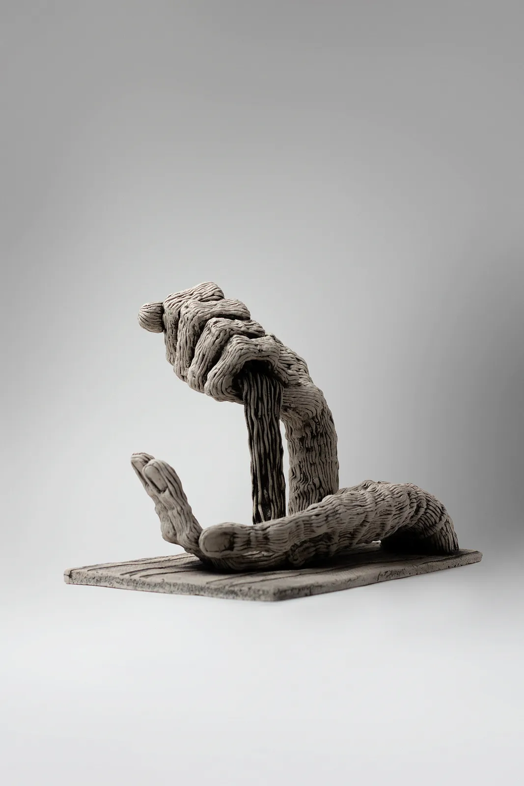 Image of The passage of time by Liudmyla Davydenko, size: 24x29x20, made of chamotte, glaze, Sculpture medium, part of the Holova/Head series, priced at €700 Photo 2 of 4.
