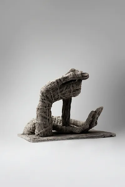 Image of The passage of time by Liudmyla Davydenko, size: 24x29x20, made of chamotte, glaze, Sculpture medium, part of the Holova/Head series, priced at €700 Photo 3 of 4.