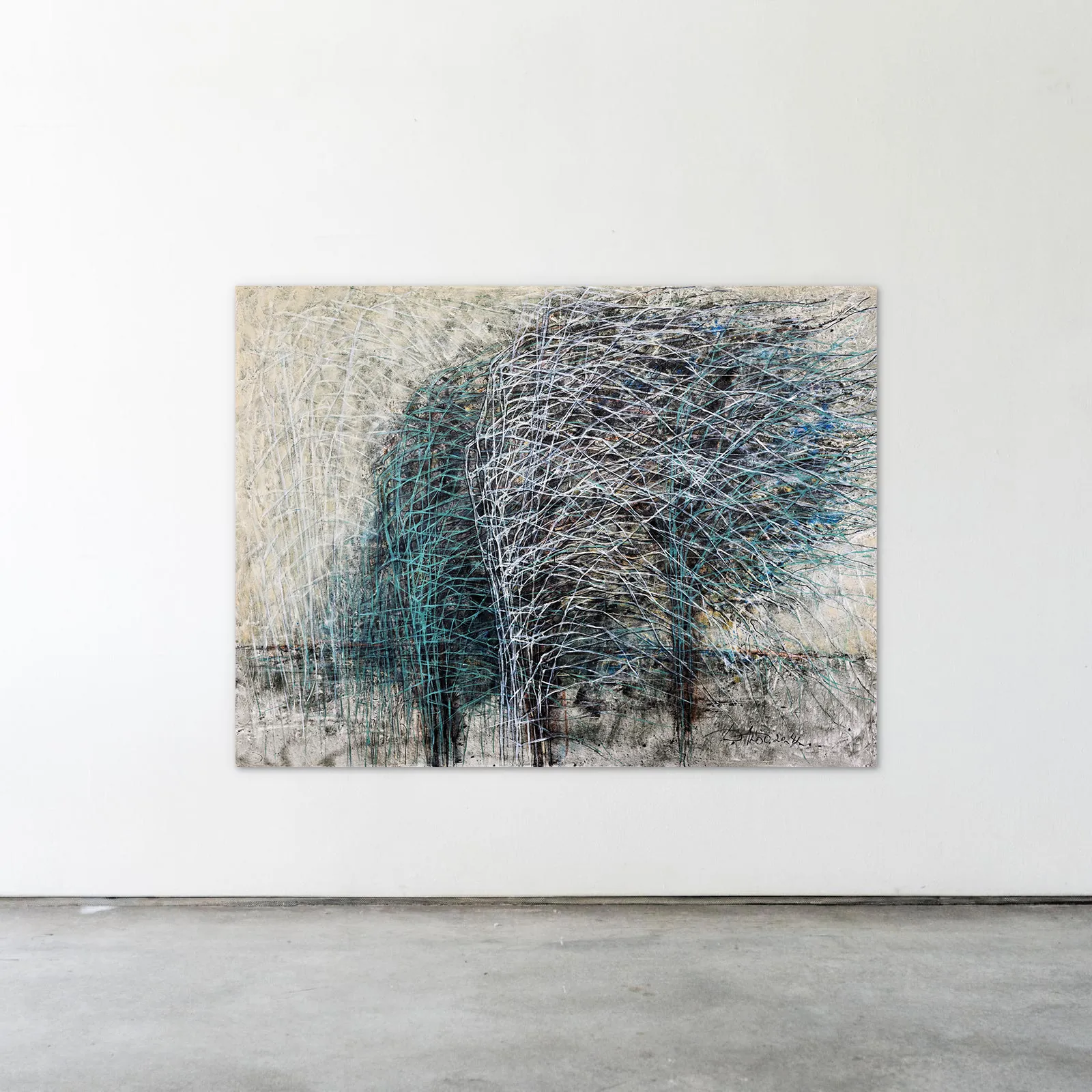 Image of Breath by Liudmyla Davydenko, size: 120x160 , made of oil/canvas, Painting medium, part of the Isolines series, priced at $3000 Photo 2 of 2.