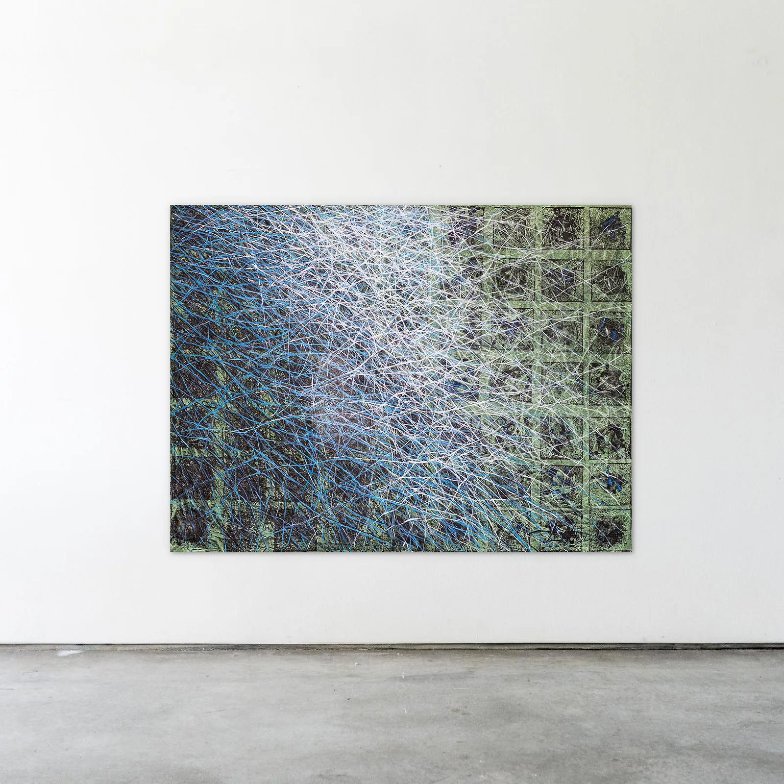 Image of Haze 2 by Liudmyla Davydenko, size: 120x160 см, made of oil/canvas, Painting medium, part of the Isolines series, priced at $3000 Photo 2 of 2.
