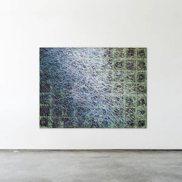 Image of Haze 2 by Liudmyla Davydenko, size: 120x160 см, made of oil/canvas, Painting medium, part of the Isolines series, priced at $3000 Photo 2 of 2.