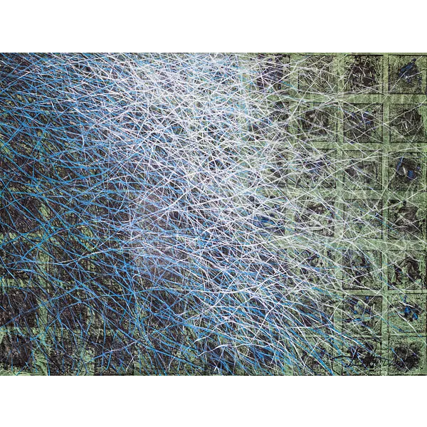 Image of Haze 2 by Liudmyla Davydenko, size: 120x160 см, made of oil/canvas, Painting medium, part of the Isolines series, priced at $3000