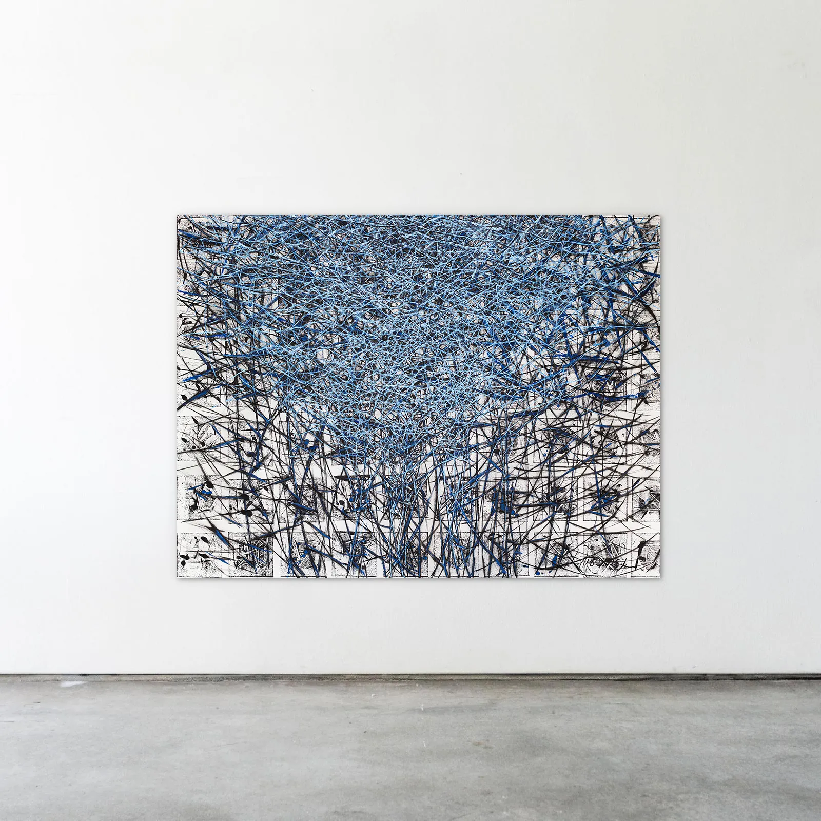 Image of Haze 1 by Liudmyla Davydenko, size: 120x160, made of oil/canvas, Painting medium, part of the Isolines series, priced at €3000 Photo 2 of 2.