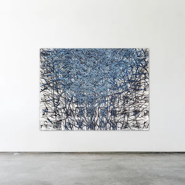 Image of Haze 1 by Liudmyla Davydenko, size: 120x160, made of oil/canvas, Painting medium, part of the Isolines series, priced at €3000 Photo 2 of 2.