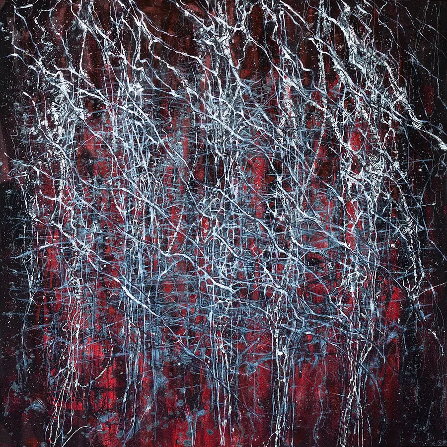 Image of Untitled 1 by Liudmyla Davydenko, size: 100х100, made of oil/canvas, Painting medium, part of the Isolines series, priced at €1500 Photo 1 of 2.