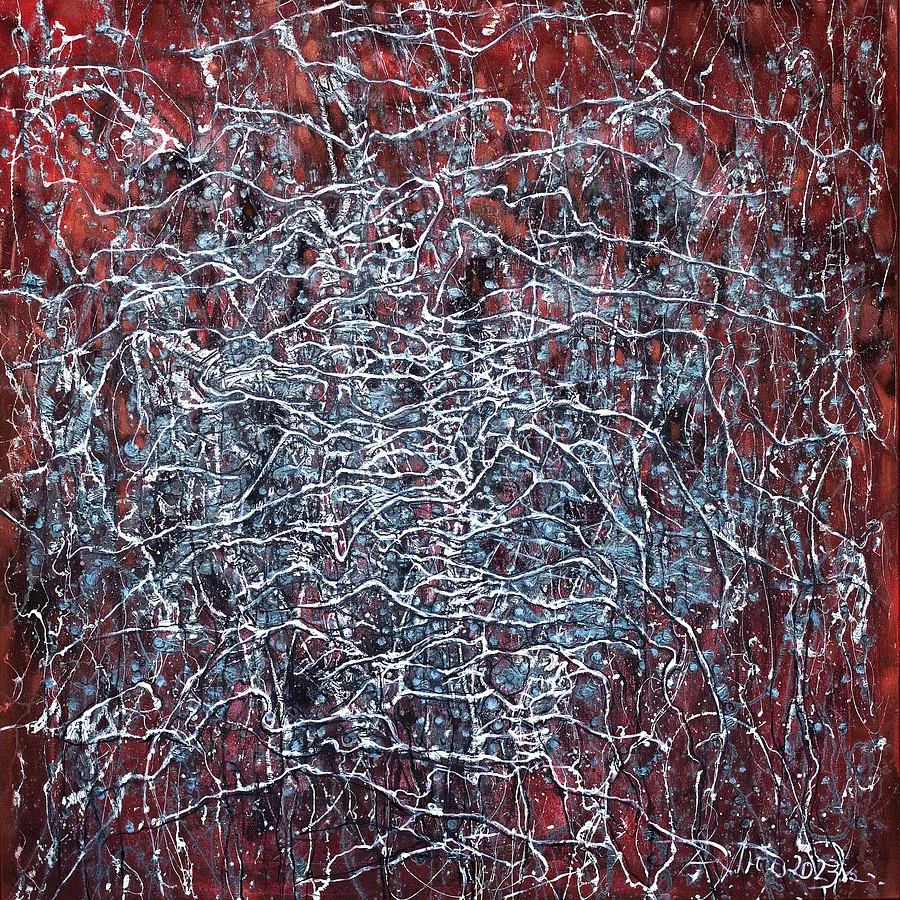 Image of Untitled 2 by Liudmyla Davydenko, size: 100х100, made of oil/canvas, Painting medium, part of the Isolines series, priced at €1500 Photo 1 of 2.