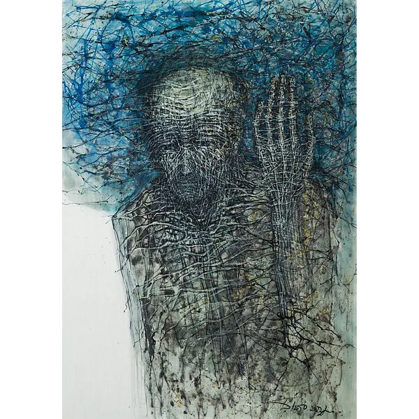 Image of Holding by Liudmyla Davydenko, size: 140х200, made of oil/canvas, Painting medium, part of the Holova/Head series, priced at €5000