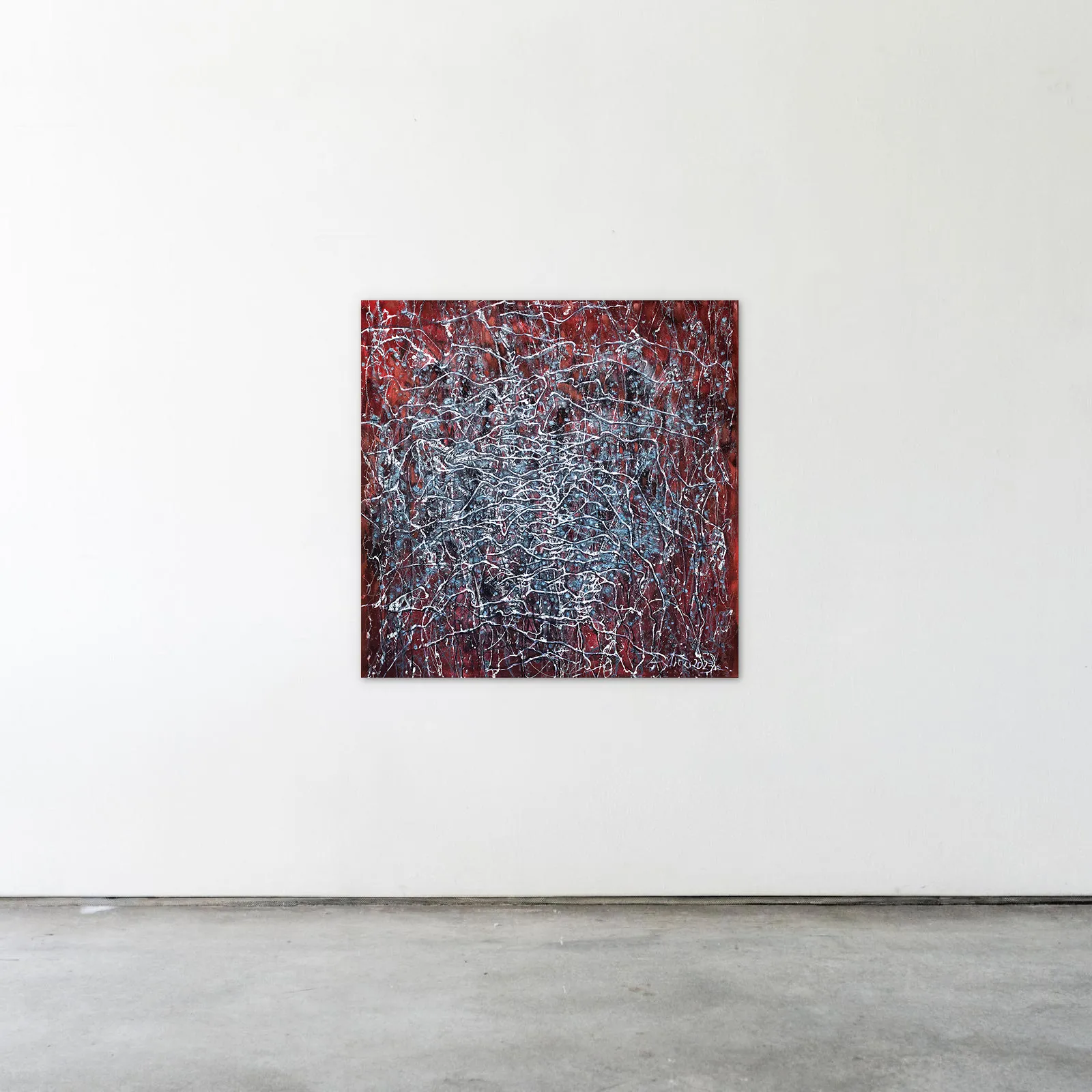 Image of Untitled 2 by Liudmyla Davydenko, size: 100х100, made of oil/canvas, Painting medium, part of the Isolines series, priced at €1500 Photo 2 of 2.