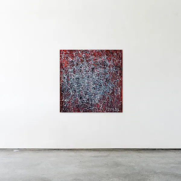 Image of Untitled 2 by Liudmyla Davydenko, size: 100х100, made of oil/canvas, Painting medium, part of the Isolines series, priced at €1500 Photo 2 of 2.