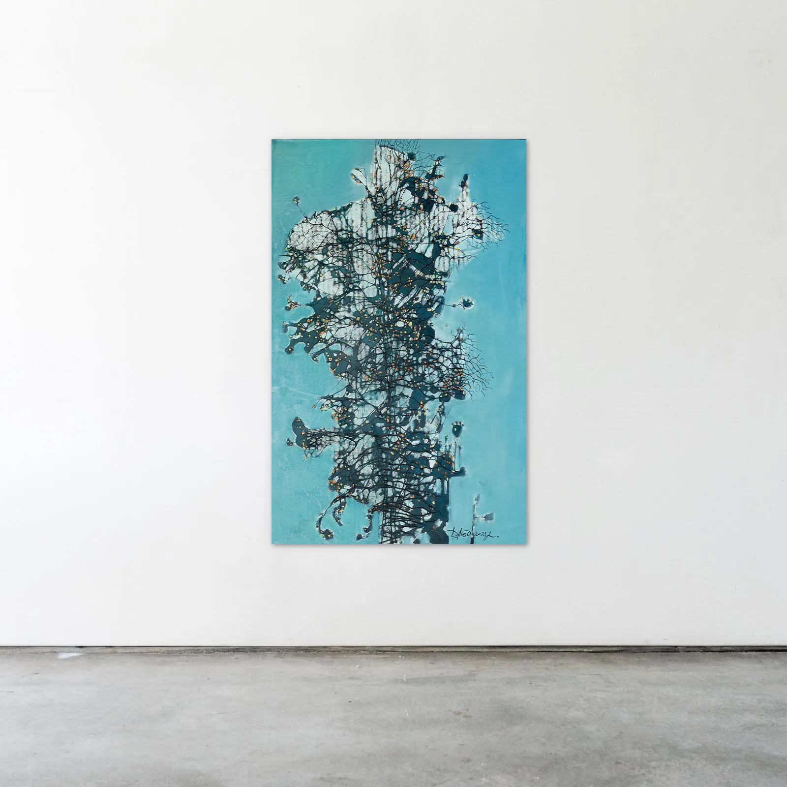 Image of Sprout by Liudmyla Davydenko, size: 100х160, made of oil/canvas, Painting medium, part of the Isolines series, priced at €2500 Photo 2 of 2.