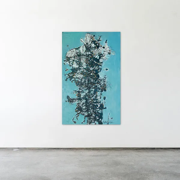 Image of Sprout by Liudmyla Davydenko, size: 100х160, made of oil/canvas, Painting medium, part of the Isolines series, priced at €2500 Photo 2 of 2.